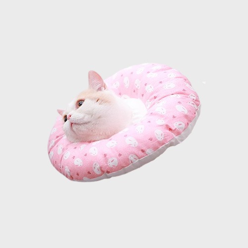 힐링타임 도넛 쿠션 넥카라 핑크래빗