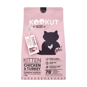 쿠쿳 캣 고양이사료 그레인프리 키튼 치킨&amp;터키 1.5kg 