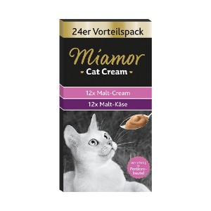 미아모아 고양이간식 멀티팩 몰트크림 15g × 12개 + 몰트크림 및 치즈 15g × 12개 