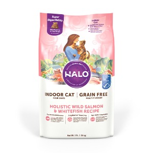 헤일로 캣 고양이사료 홀리스틱 그레인프리 인도어 헬씨웨이트 연어&amp;흰살생선 1.36kg 
