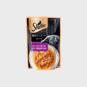 쉬바 수제수프 고양이파우치 참치 게맛살과 연어 40g 